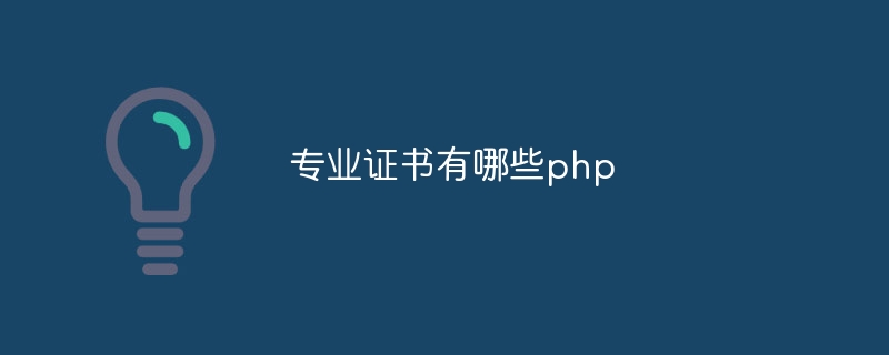 专业证书有哪些php