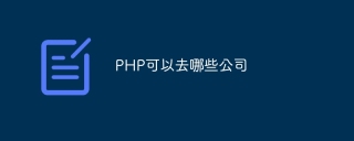 PHP可以去哪些公司