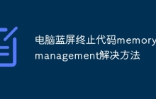 电脑蓝屏终止代码memory_management解决方法
