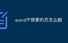 word不想要的页怎么删