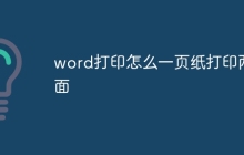 word打印怎么一页纸打印两面