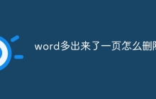 word多出来了一页怎么删除