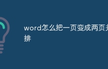 word怎么把一页变成两页并排