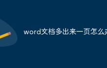 word文档多出来一页怎么办
