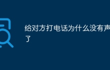给对方打电话为什么没有声音了