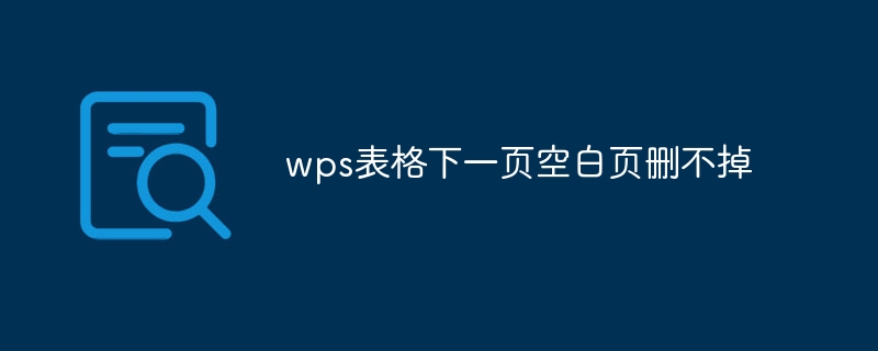 wps表格下一页空白页删不掉