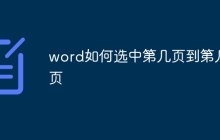 word如何选中第几页到第几页