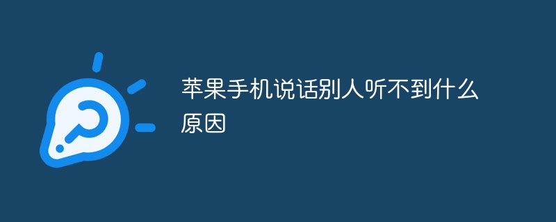 苹果手机说话别人听不到什么原因