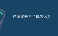 白苹果开不了机怎么办