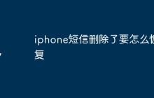 iphone短信删除了要怎么恢复