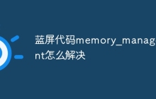 蓝屏代码memory_management怎么解决