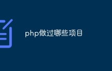 php做过哪些项目