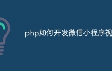 php如何开发微信小程序视频