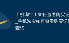 手机淘宝上如何查看购买记录_手机淘宝如何查看购买记录查询