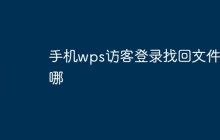 手机wps访客登录找回文件在哪