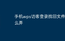 手机wps访客登录找回文件怎么弄