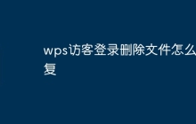 wps访客登录删除文件怎么恢复