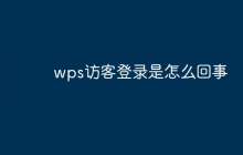 wps访客登录是怎么回事