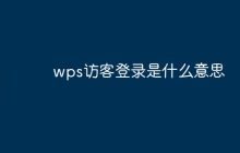 wps访客登录是什么意思