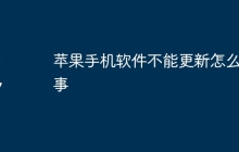 苹果手机软件不能更新怎么回事