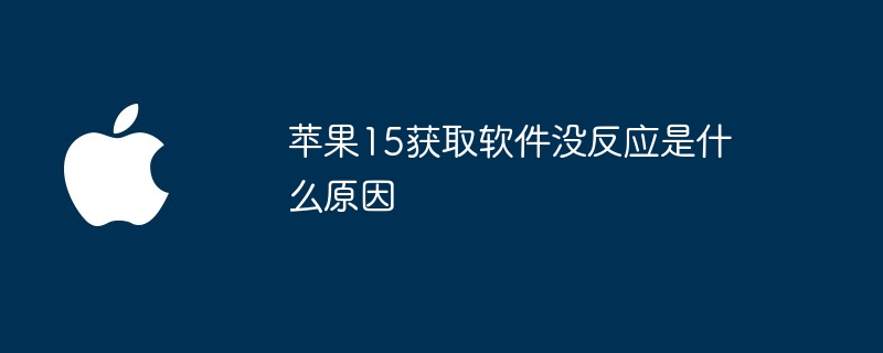 苹果15获取软件没反应是什么原因