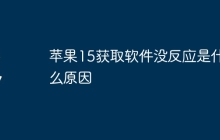苹果15获取软件没反应是什么原因