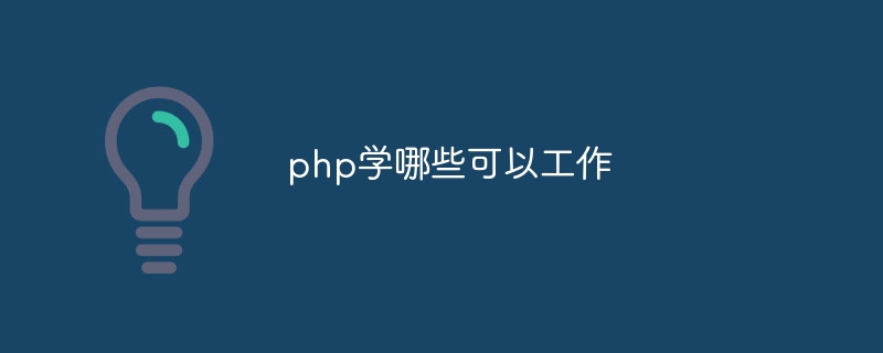 php学哪些可以工作