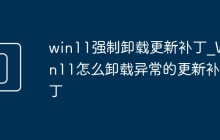 win11强制卸载更新补丁_Win11怎么卸载异常的更新补丁