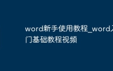 word新手使用教程_word入门基础教程视频