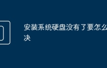 安装系统硬盘没有了要怎么解决