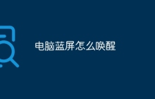 电脑蓝屏怎么唤醒