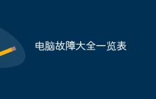 电脑故障大全一览表