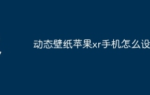 动态壁纸苹果xr手机怎么设置