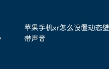 苹果手机xr怎么设置动态壁纸带声音