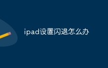 ipad设置闪退怎么办