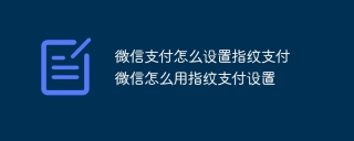 微信支付怎么设置指纹支付 微信怎么用指纹支付设置