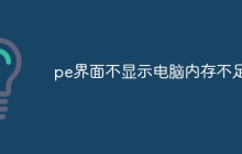 pe界面不显示电脑内存不足
