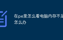 在pe里怎么看电脑内存不足怎么办