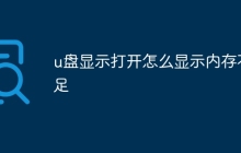 u盘显示打开怎么显示内存不足