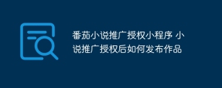 番茄小说推广授权小程序 小说推广授权后如何发布作品