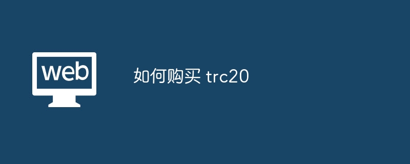 如何购买 trc20 - php中文网