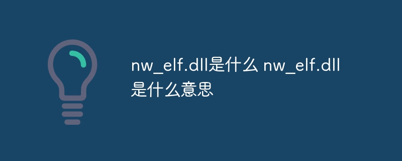 nw_elf.dll是什么 nw_elf.dll是什么意思