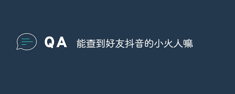 能查到好友抖音的小火人嘛