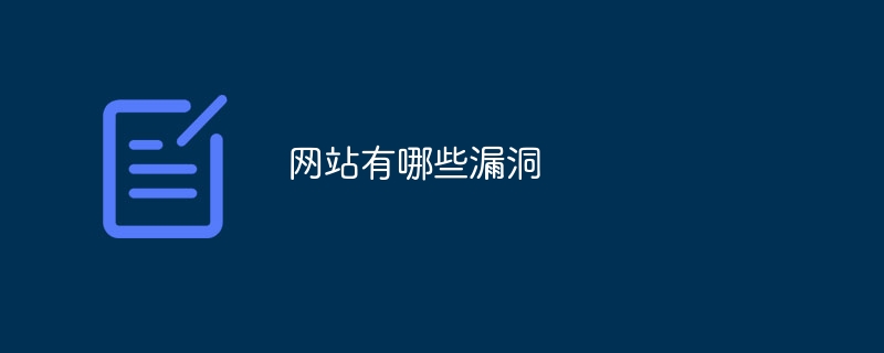 网站有哪些漏洞