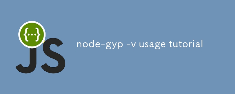 node-gyp -v usage tutorial