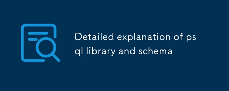 Detailed explanation of psql library and schema