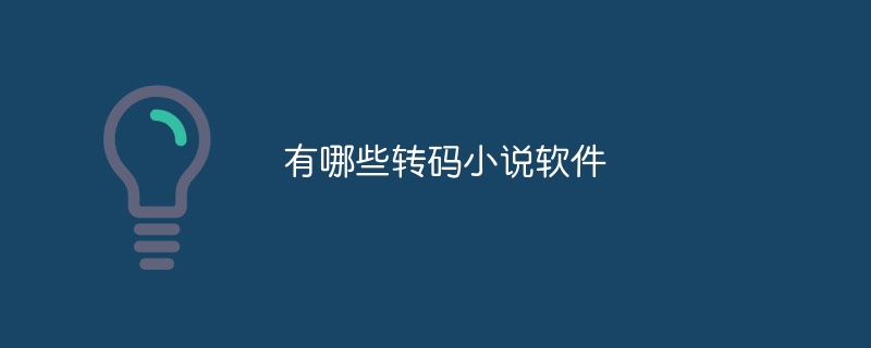 有哪些转码小说软件