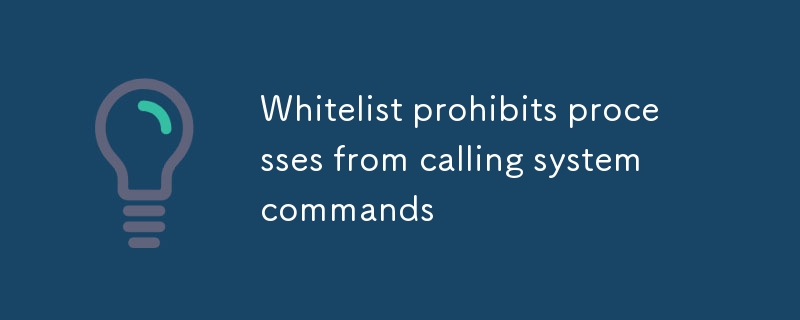 Whitelist prohibits processes from calling system commands