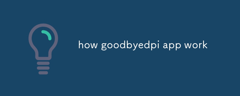 comment fonctionne l'application Goodbyedpi