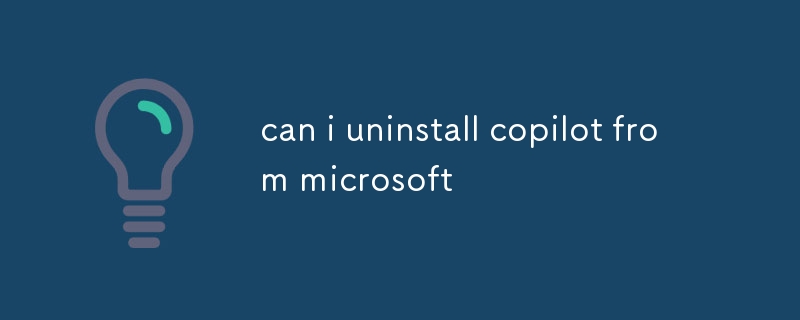 can i uninstall copilot from microsoft